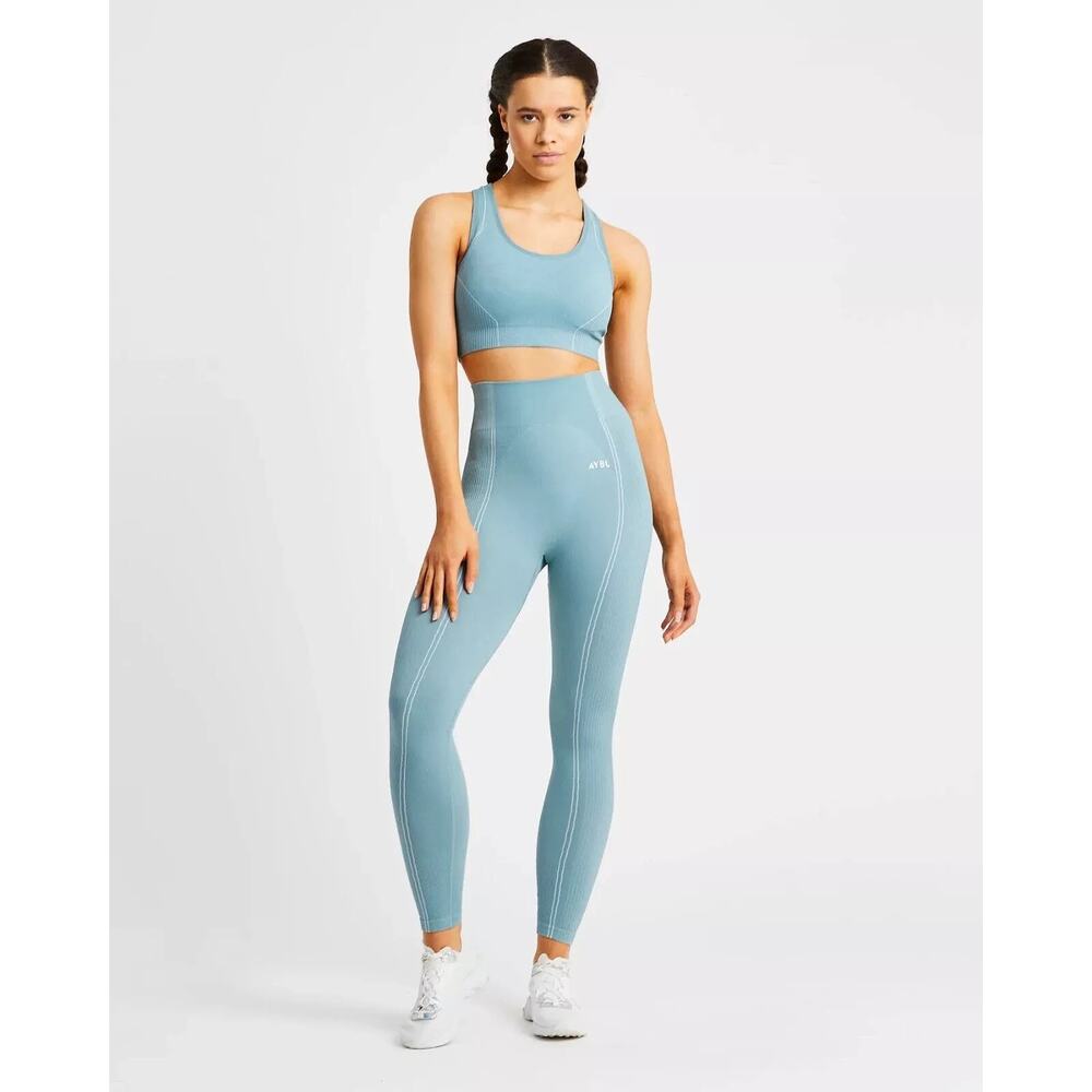 [AYBL] Teal Seamless Reflex Sports Bra & Legging Matching Set Size Small S
